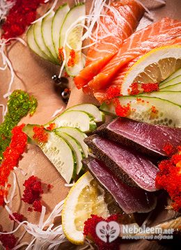 Невысокая калорийность лосося и отсутствие углеводов позволяют использовать эту рыбу в различных диетах