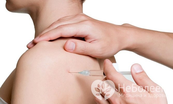 При бурсите плечевого сустава для снятия острого воспаления могут применяться НПВС в виде инъекций