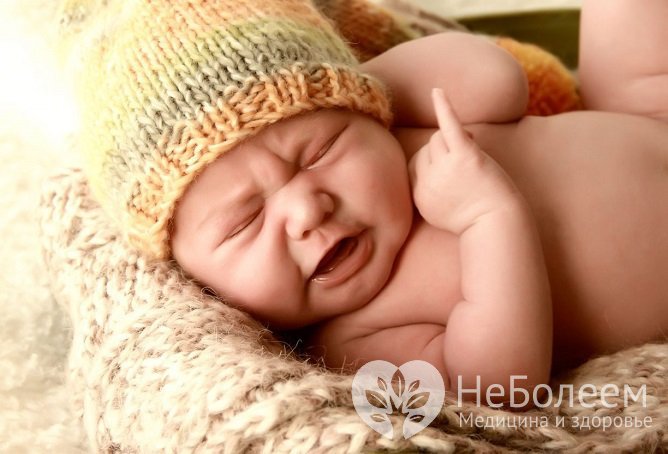 Плач, кашель у новорожденного может спровоцировать развитие пупочной грыжи вследствие слабого тонуса мышц брюшной стенки
