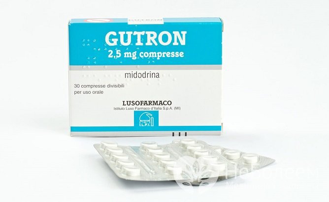 Препарат Гутрон содержит действующее вещество мидодрин, альфа-адреномиметик