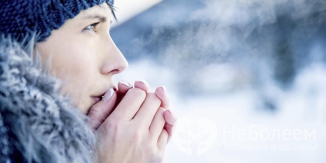 К развитию воспалительного процесса может приводить переохлаждение и длительное вдыхание холодного воздуха