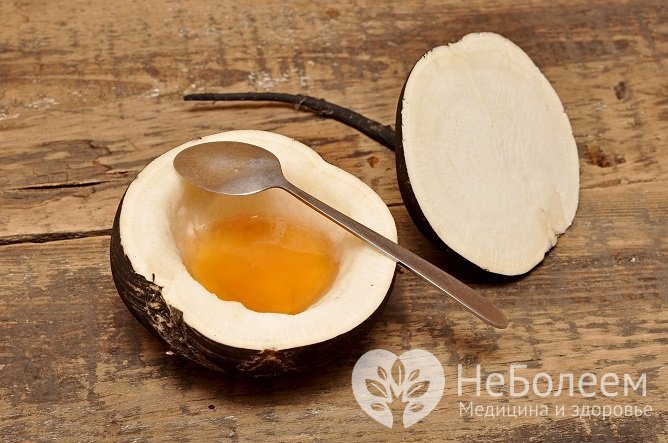 Сок черной редьки с медом – одно из самых популярных народных средств для лечения кашля