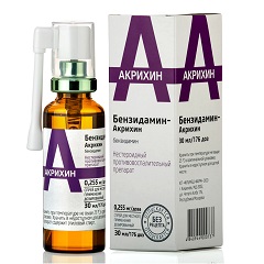 Спрей для местного применения дозированный Бензидамин-Акрихин