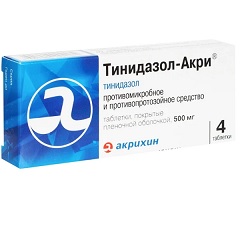 Таблетки, покрытые пленочной оболочкой, Тинидазол-Акри