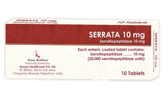 Препарат Серрата оказывает противовоспалительное, противоотечное, фибринолитическое и обезболивающее действие