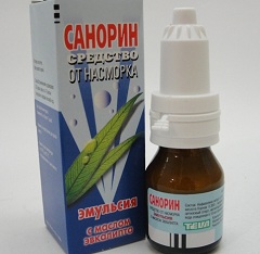 Санорин - препарат, применяемый при лечении тубоотита для уменьшения отека слизистой