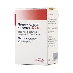 Таблетки, покрытые пленочной оболочкой, Метронидазол Никомед