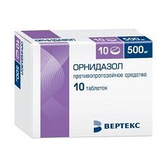 Таблетки, покрытые пленочной оболочкой, Орнидазол