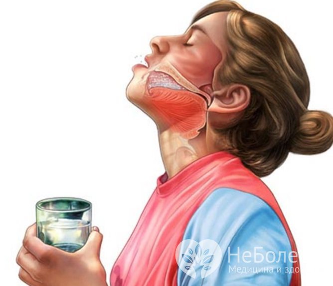 Один из эффективных методов терапии – полоскание горла