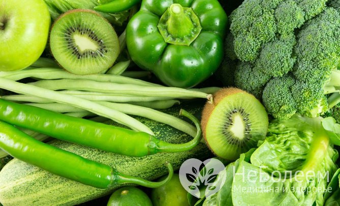 Польза зеленых овощей и фруктов