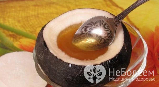 Сок черной редьки с медом – популярное средство от кашля у детей
